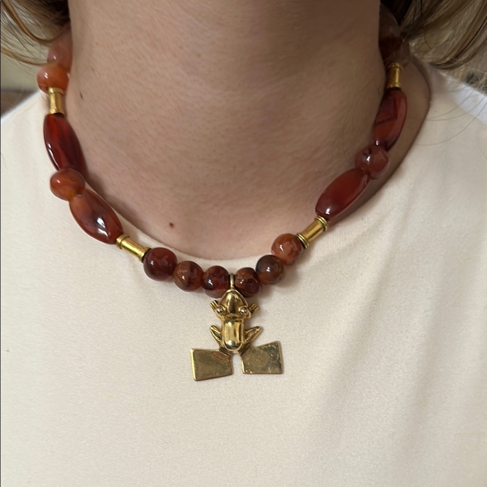 Carnelian Agate Stone Necklace